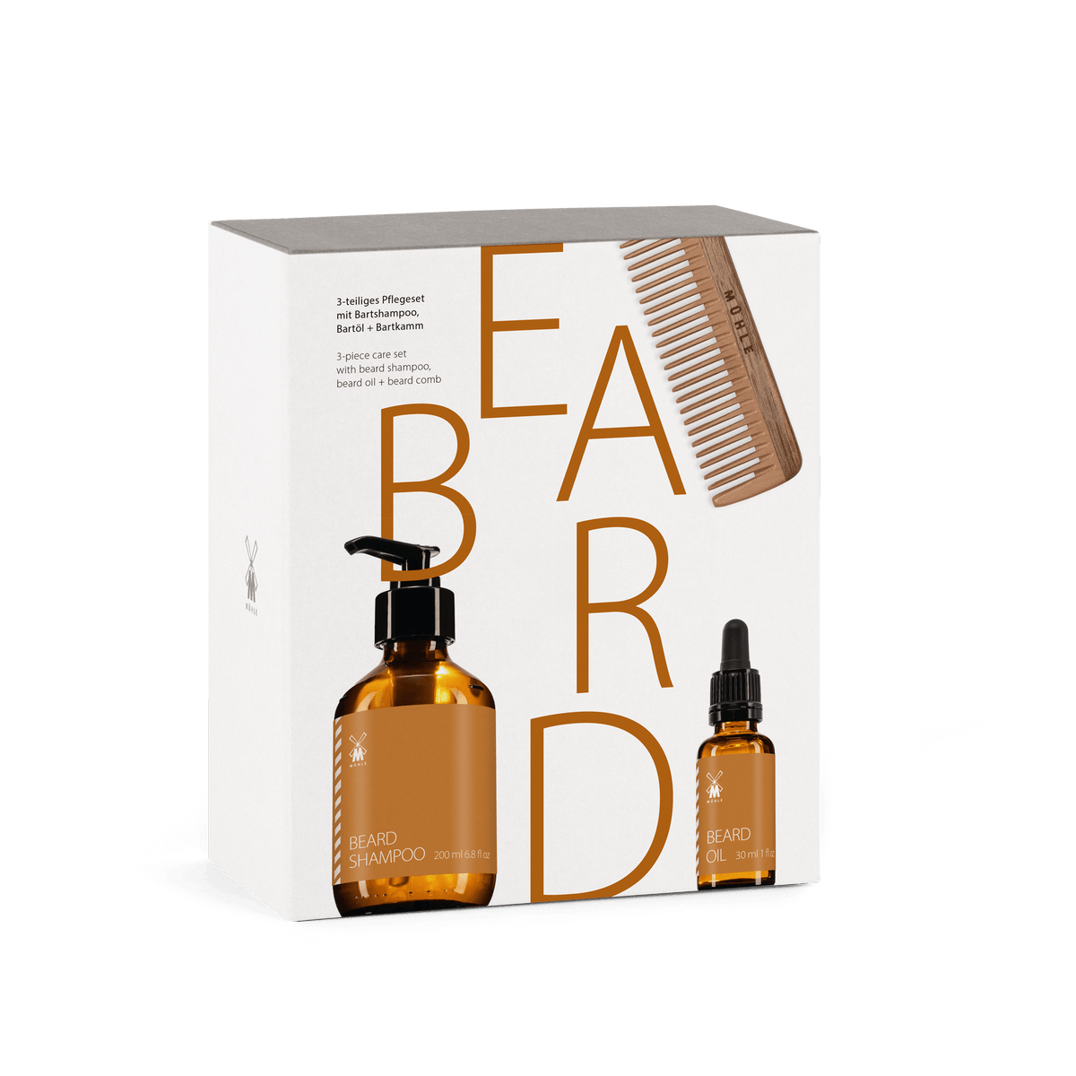 Bartpflege-Set, 4-teilig, Rowan & Walnuss, Vegan