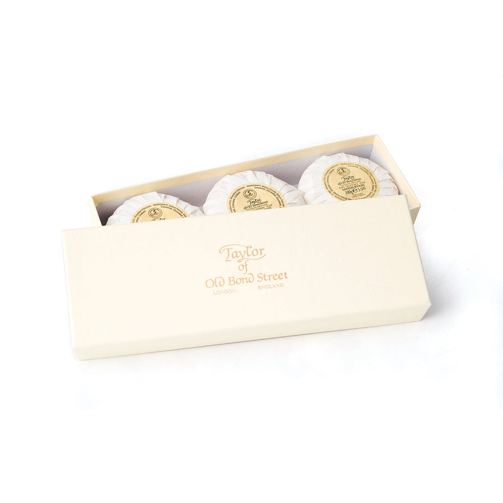 Taylor of Old Bond Street Handseife Geschenkbox – 3 × 100 g