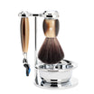 Rasierset Vivo 4-teilig - Horn Braun