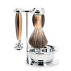 Rasierset Vivo 4-teilig - Horn Braun