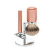 Rasier-Set Hexagon Sunrise mit Silvertip Dachshaar-Rasierpinsel