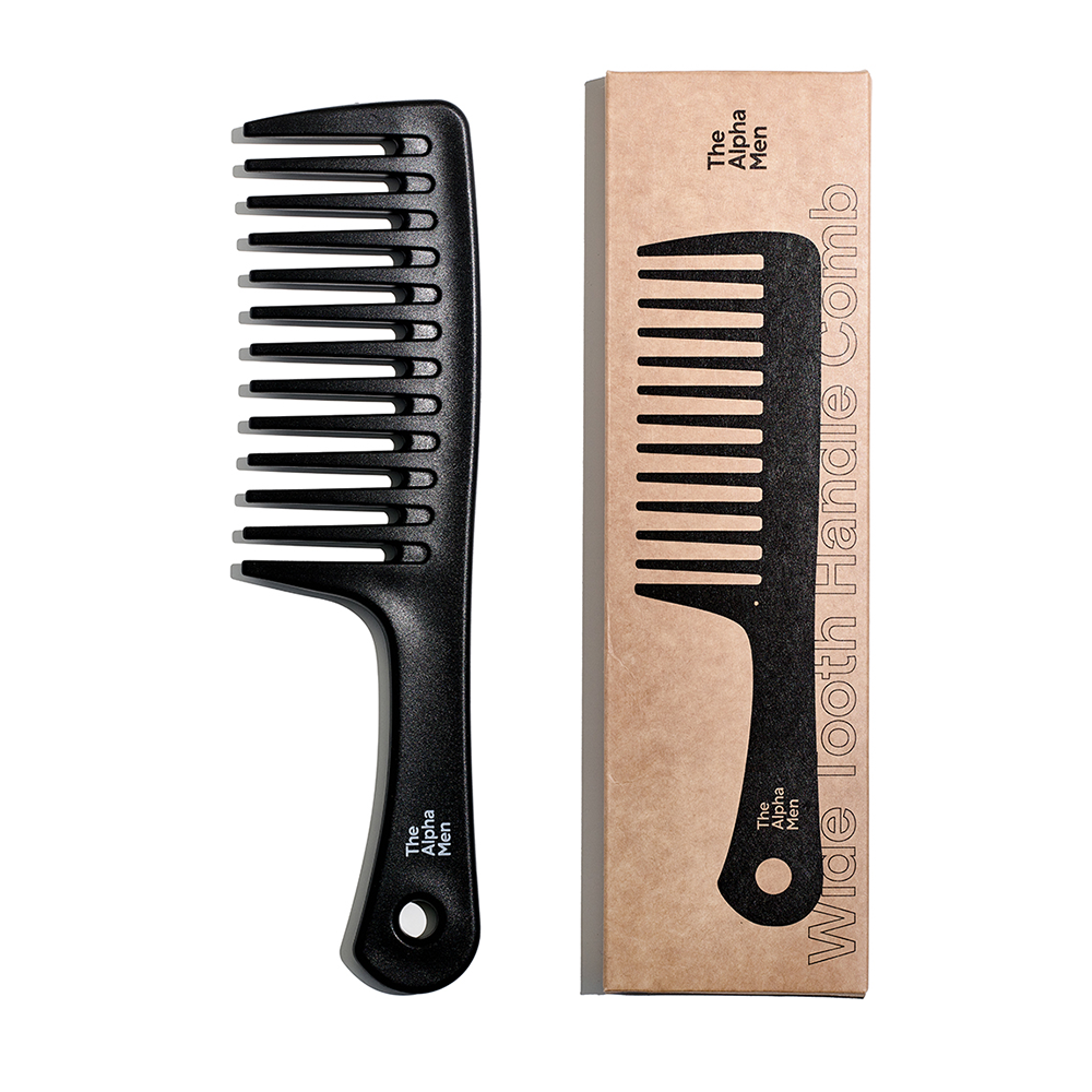 The Alpha Men Wide Tooth Handle Comb