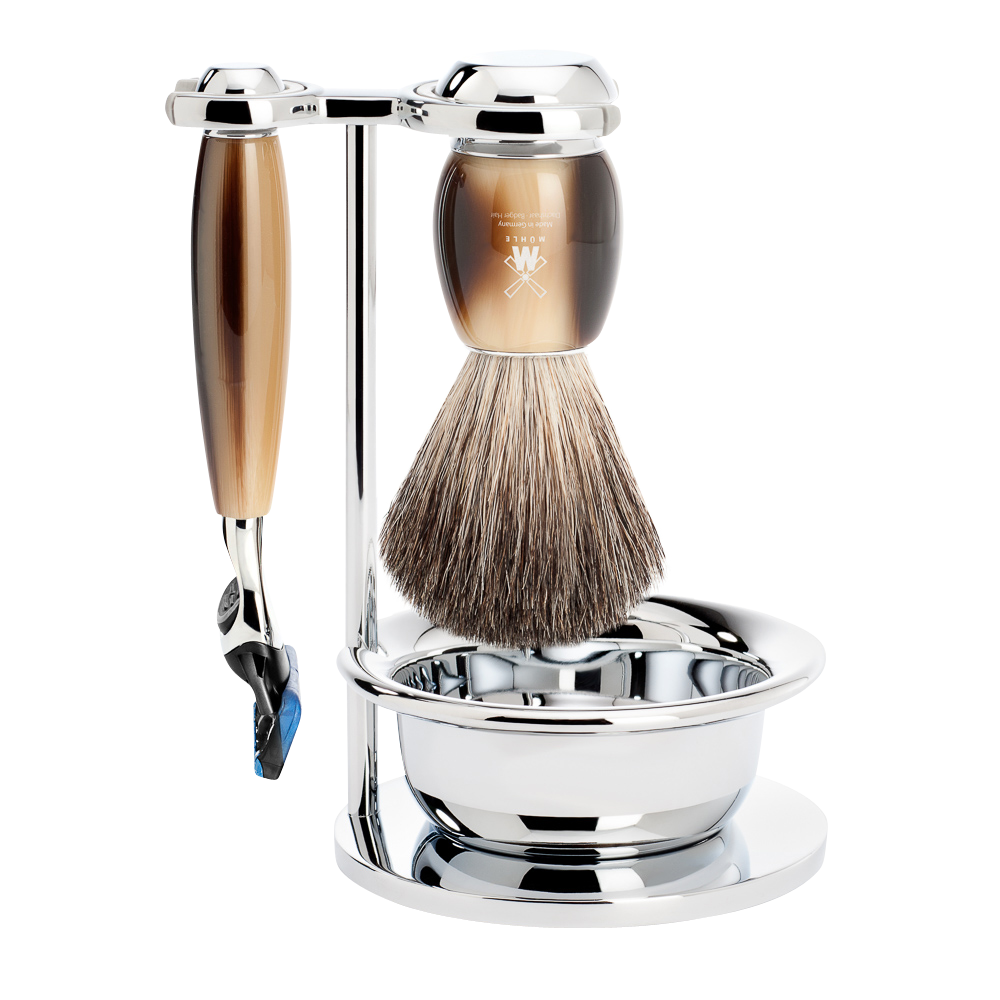 Rasierset Vivo 4-teilig - Horn Braun