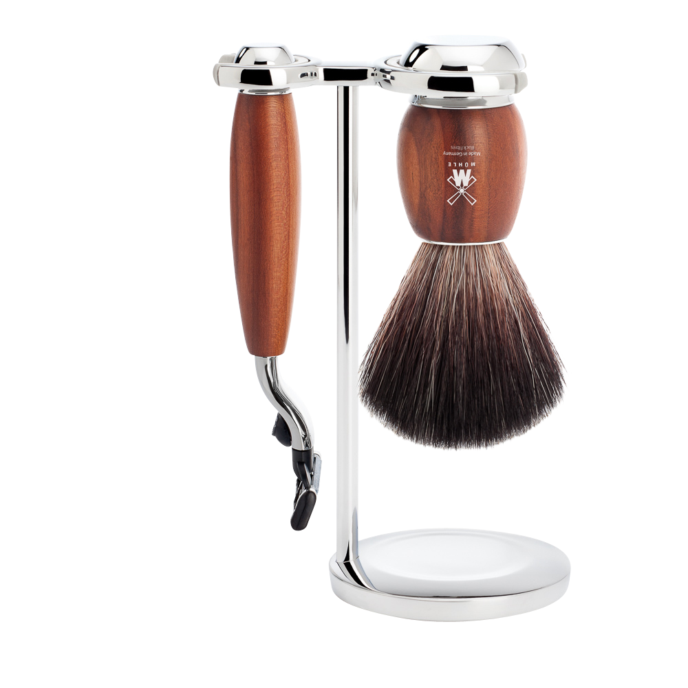 Mühle Vivo Mach3 Shaving Set 3-Piece - Plum Wood