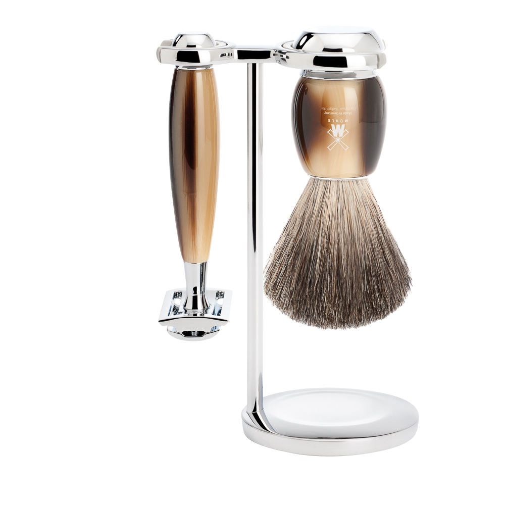 Rasierset Vivo 3-teilig - Horn Braun