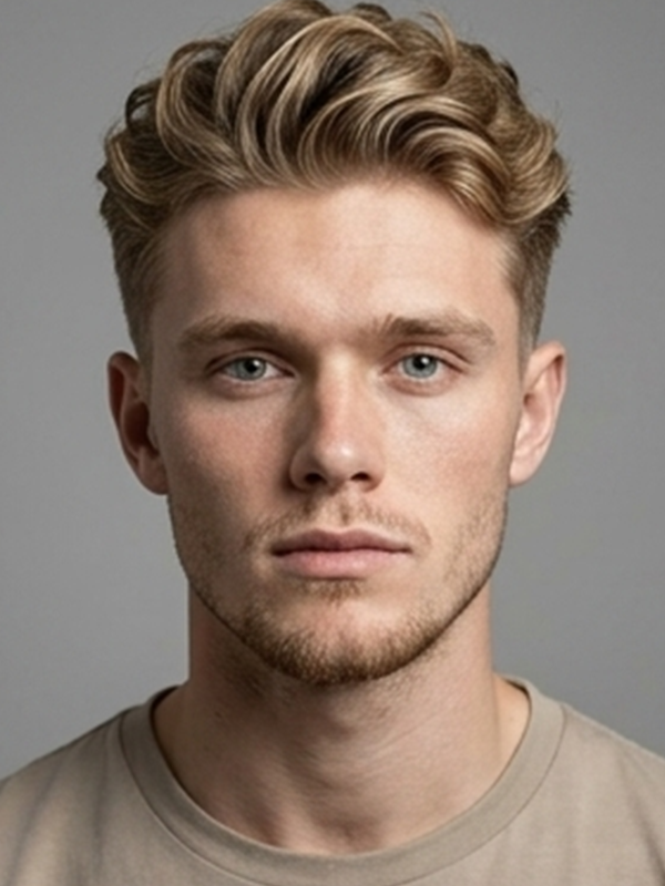Messy quiff met golvend haar