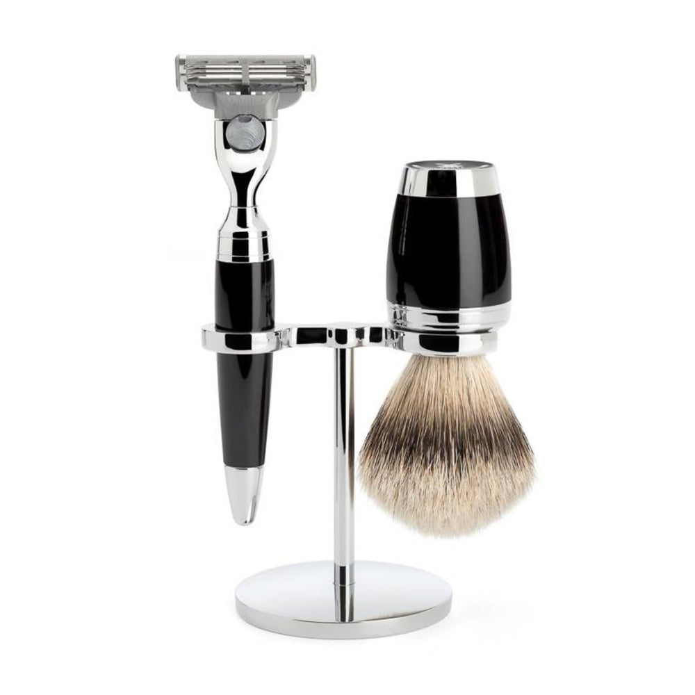 Mühle Stylo Mach3 Shaving Set 3-Piece - Black